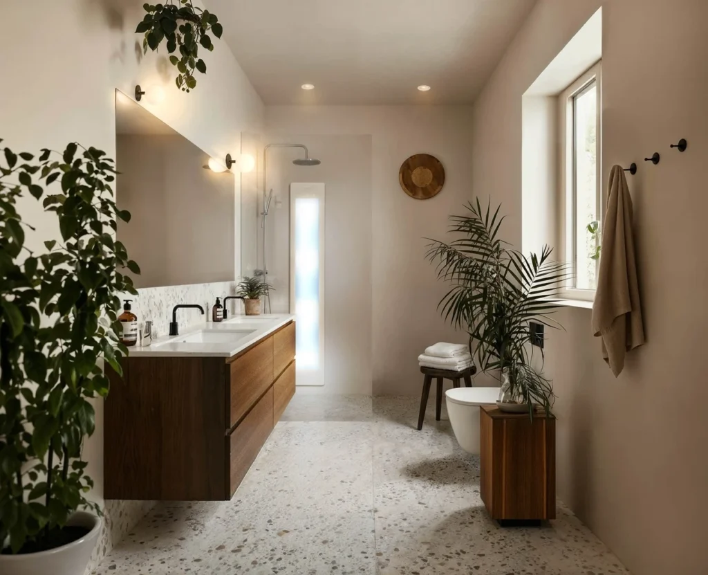 Sunshower in moderne badkamer